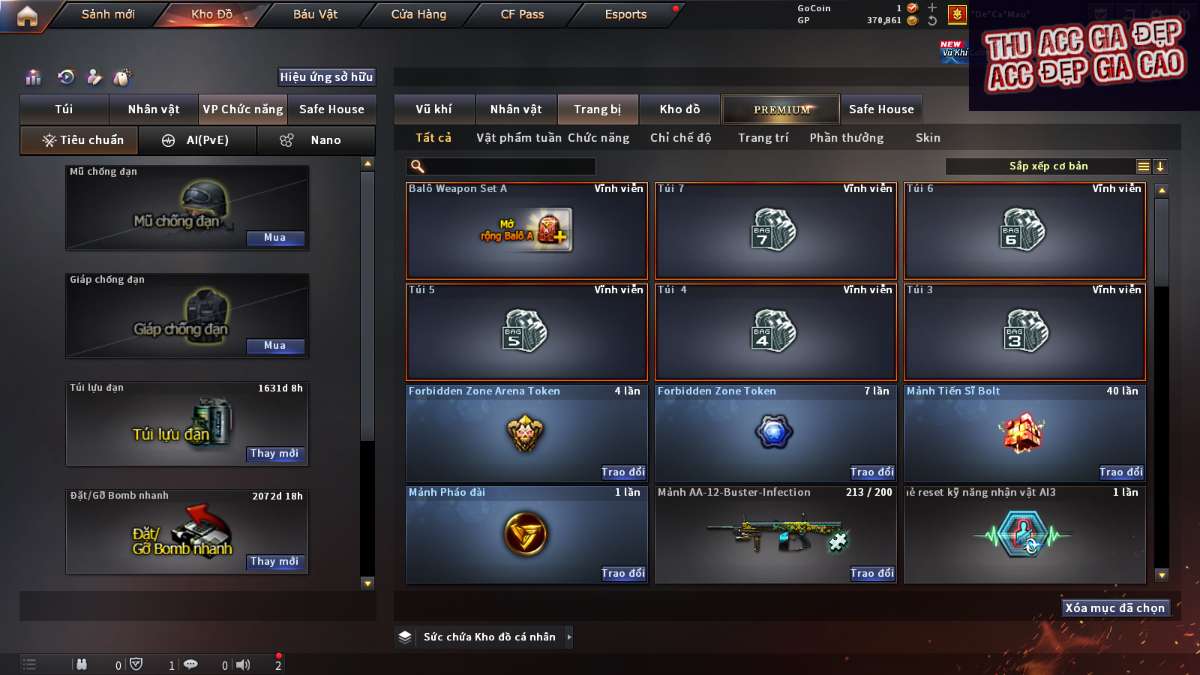 shop acc cf uy tin gia re